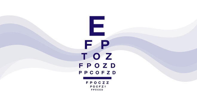 Eye Chart With Abstract Wave Design Representing Visual Clarity and Precision