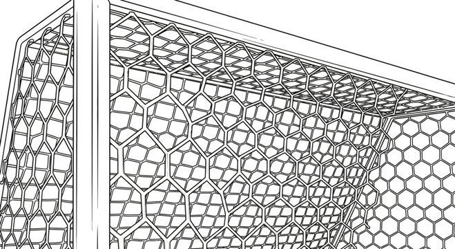 Soccer Goal Net Closeup View.