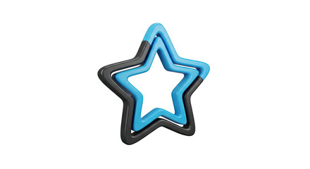 Obraz premium Two Interlocking Star Shapes in Blue and Black