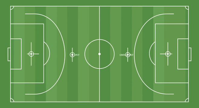 Soccer field with white markings only.