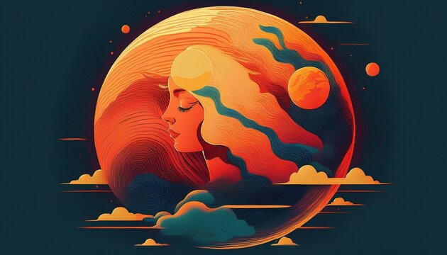 venus simulation with thick clouds and high surface temperatures in minimalist style