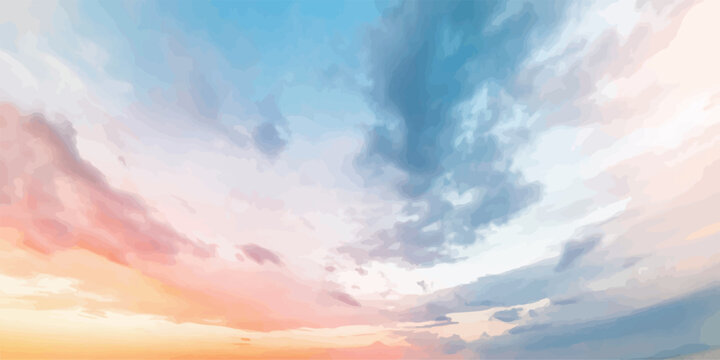 Sky with clouds at sunset with pink and blue hues weather phenomena light rays