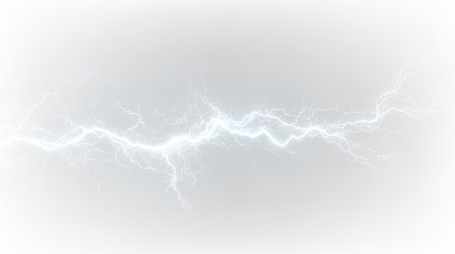 Lightning strikes across a transparent background showing electrical discharge and bright flashes of light