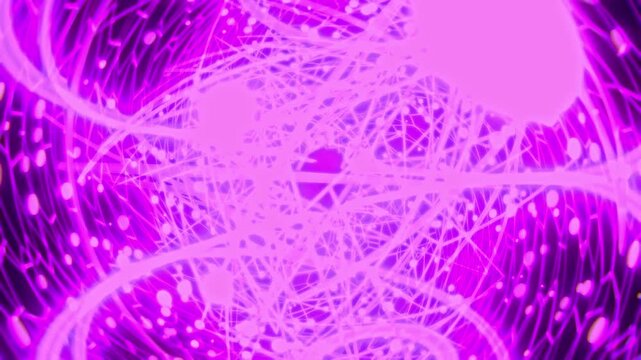 Purple Sci-Fi Ring Flow Abstract Energy Wave Wireframe Sphere 4K Seamless VJ Loop