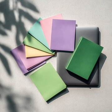 Colorful Paper Swatches and Notebooks for Creative Planning