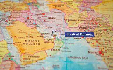 Fototapeta premium Global energy crisis follows Strait of Hormuz blockade.