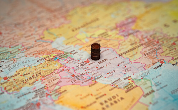Fuel barrel marks strategic Iranian energy interests.