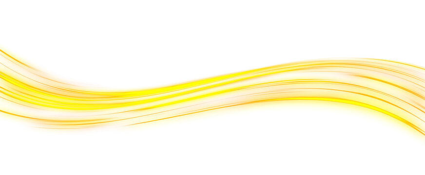 Futuristic neon speed lines isolated on transparent background. Motion blur effect. Golden light trails with glowing curved lines. Dynamic speed motion streaks, Fast movement energy waves