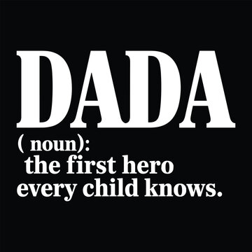 Bold black and white typography poster with the word dada