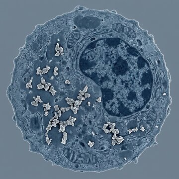 Ion-Abrasion Scanning Electron Microscopy Of Nanoplastic Clusters Internalized In Lymphocyte