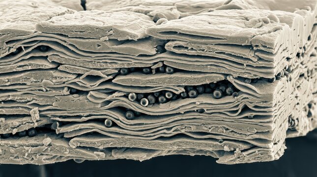 Synthetic Nanoparticles Lodged in Human Skin Barrier Layers Ion-Abrasion Scanning Electron Micrograph Dermatology and Toxicology Research