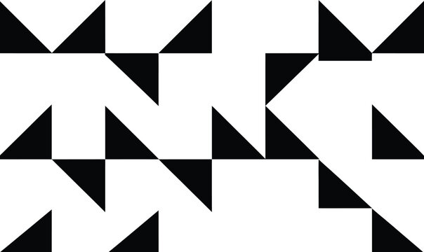 Geometric black triangles pattern on white background abstract vector illustration
