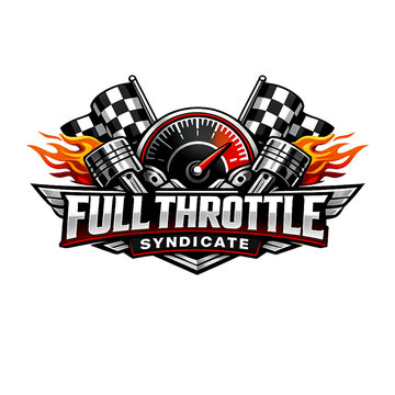 full throttle syndicate, racing logo, street racing emblem, automotive branding, motorsport design, aggressive typography, speed concept, tuner culture, drift lifestyle, custom car logo, performance a