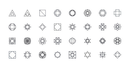 Fototapeta premium Geometric Shapes Collection: Abstract Icons and Symbols