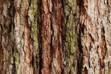 Obraz premium Tree Bark Close Up Macro Rough Texture Deep Grooves Ridges Earthy Brown Natural Organic Background