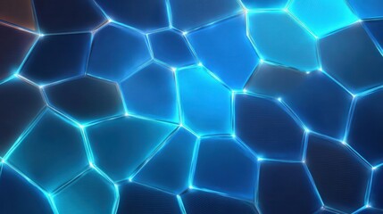 Obraz premium Abstract Blue Glass Mosaic with Glowing Edges