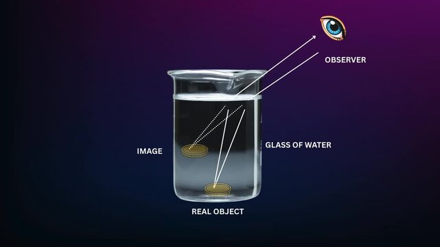 Apparent Depth Refraction Optical Illusion | Light Physics Animation