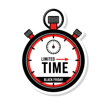 Striking Limited Time Promotion Countdown Stopwatch Icon for Seasonal Discount Sales Event Vector Graphic Design Illustration