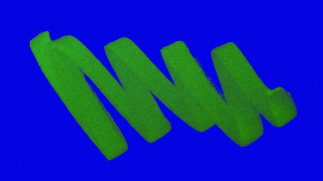 Wide spaced diagonal marker highlighter lines animated on blue chromakey background. Naturally optically captured with camera with bright translucent marker texture