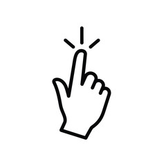 Fototapeta premium hand pointing icon with starburst black line drawing on a white background high quality professional detailed modern elegant stylish clean