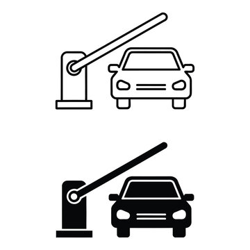 Black and white car parking barrier gate icons  car parking barrier gate icons icon