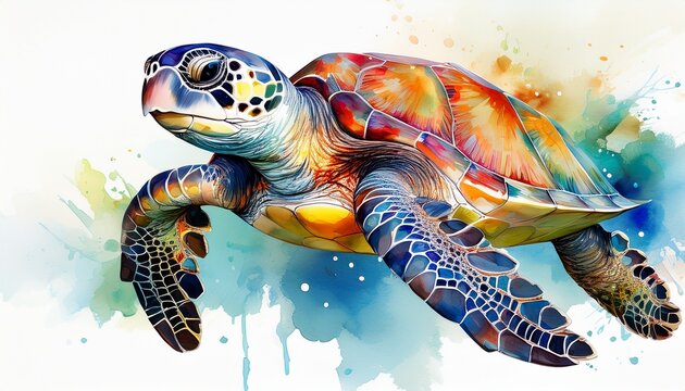 watercolor sea turtle illustration