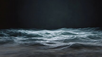 Fototapeta premium Dramatic abstract view of deep turbulent waves creating a moody texture against a dark gradient background