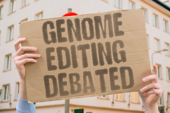 "Genome Editing Debated" Scientific capability to edit human embryos has outpaced the development of ethical regulatory frameworks. CAPABILITY. OUTPACED. DEVELOPMENT. REGULATORY. FRAMEWORKS.