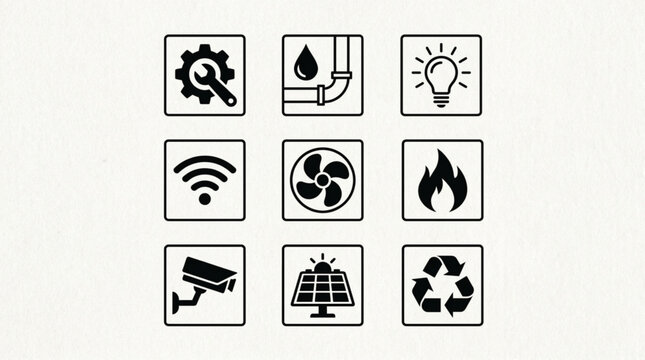 Eco Friendly Technology Icons Set.