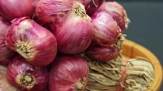  A  shallots in a basket