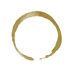 Obraz premium Coffee Cup Ring Stain Brush Circle Mark on White Background