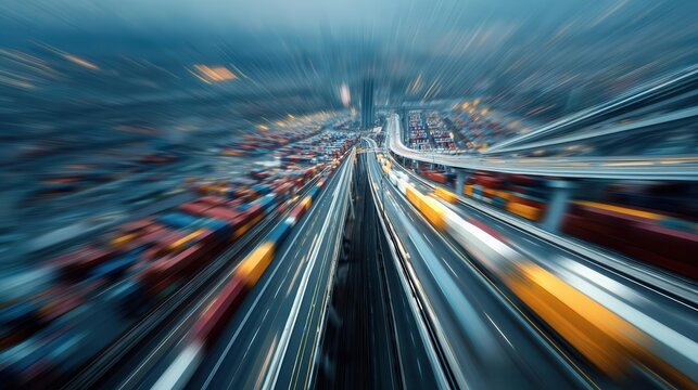 Dynamic Highway and Shipping Containers Transportation Concept