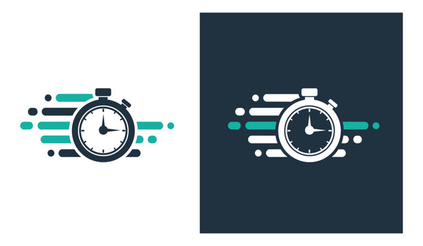 Stopwatch Speed Lines Flat Design Vector Illustration