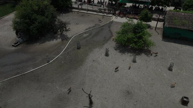 Peaceful drone footage of the sacred sand dunes at Raman Reti, Gokul.