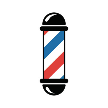 barber pole icon with red white and blue stripes
