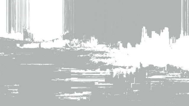 Abstract gray and white textured background with artistic paint splatters and brush strokes