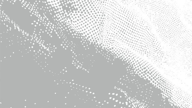 Grey and white abstract halftone dots pattern background texture graphic resource