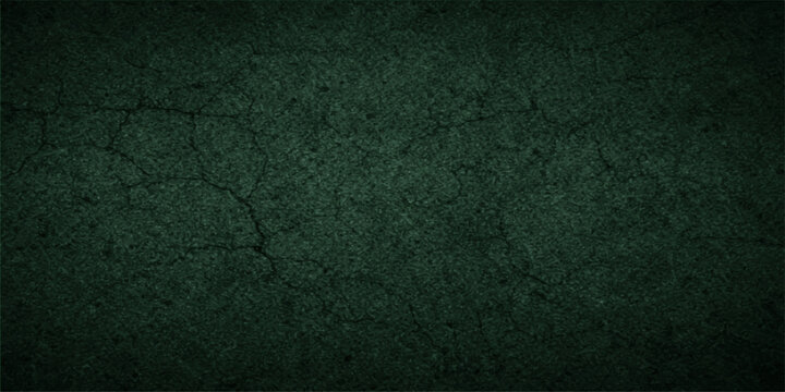 A dark green vintage grunge wall texture with an aged rough paper surface and old paint patterns creates a dirty retro canvas backdrop for art and design material