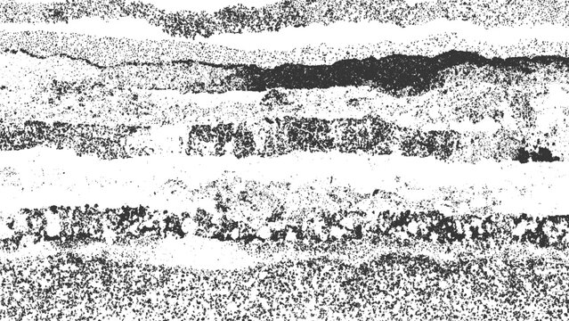 Grunge textured background with black and white horizontal stripes and rough effect