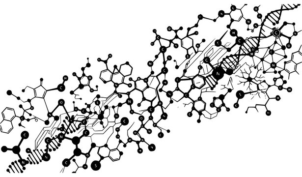Chemical molecule and atomic structure icon collection with modern scientific vector symbols