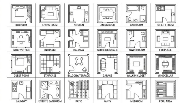 Collection of house floor plans.