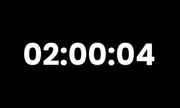24 hourse Digital White Stopwatch Timer with Milliseconds on Green Screen Chroma Key, Right Version 4k video