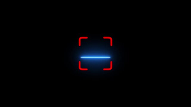 scanner icon animation isolated scanner neon shine icon animation. biometric scanning animation. motion graphic of scanning concept.