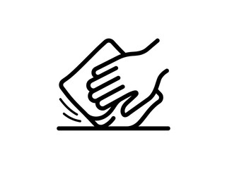 Obraz premium Hand cleaning surface with a cloth, disinfection and sanitization concept