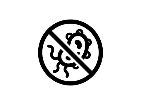 Stop germs icon prohibition sign for bacteria and microbes bacteria microbes