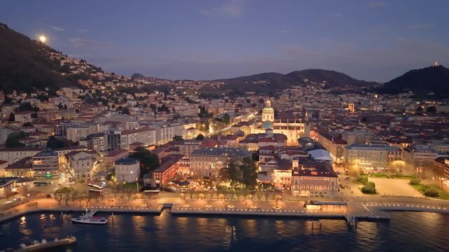 Aerial view of the Cattedrale Santa Maria, Como. Italy