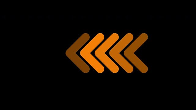icon swipe left animation black background. left Directional Arrow Loop Animation. Animated arrows for the overlay video layer.