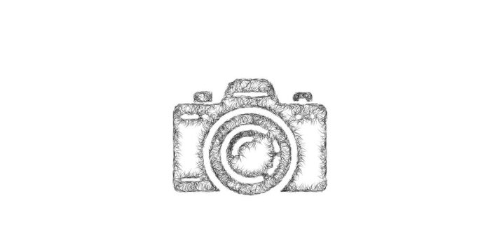 Sketch camera icon animation - smooth progressive reveal