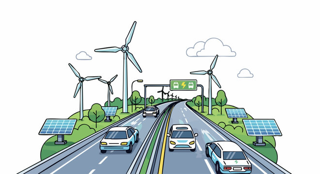 Sustainable Transportation Highway with Renewable Energy Sources.