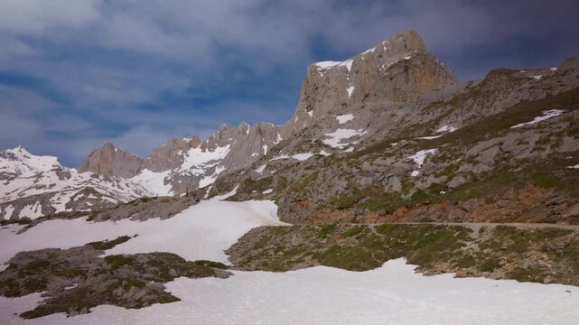 Scenic view of picos de europa mountains in spain